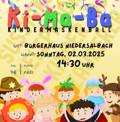 Plakat Kindermaskenball 2025 Niedersalbach